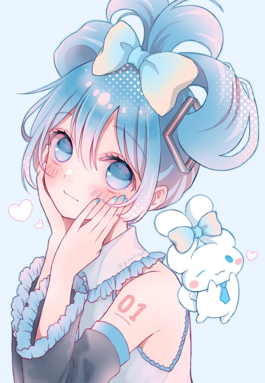hatsune miku, cinnamoroll, and cinnamiku (vocaloid and 2 more) drawn by ginniroya
