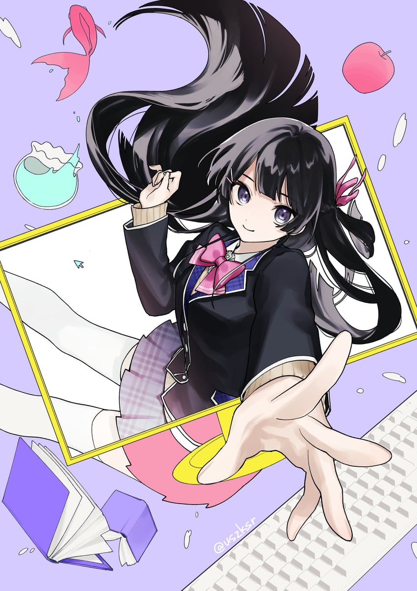 tsukino mito (nijisanji and 1 more) drawn by usasaki_shiro