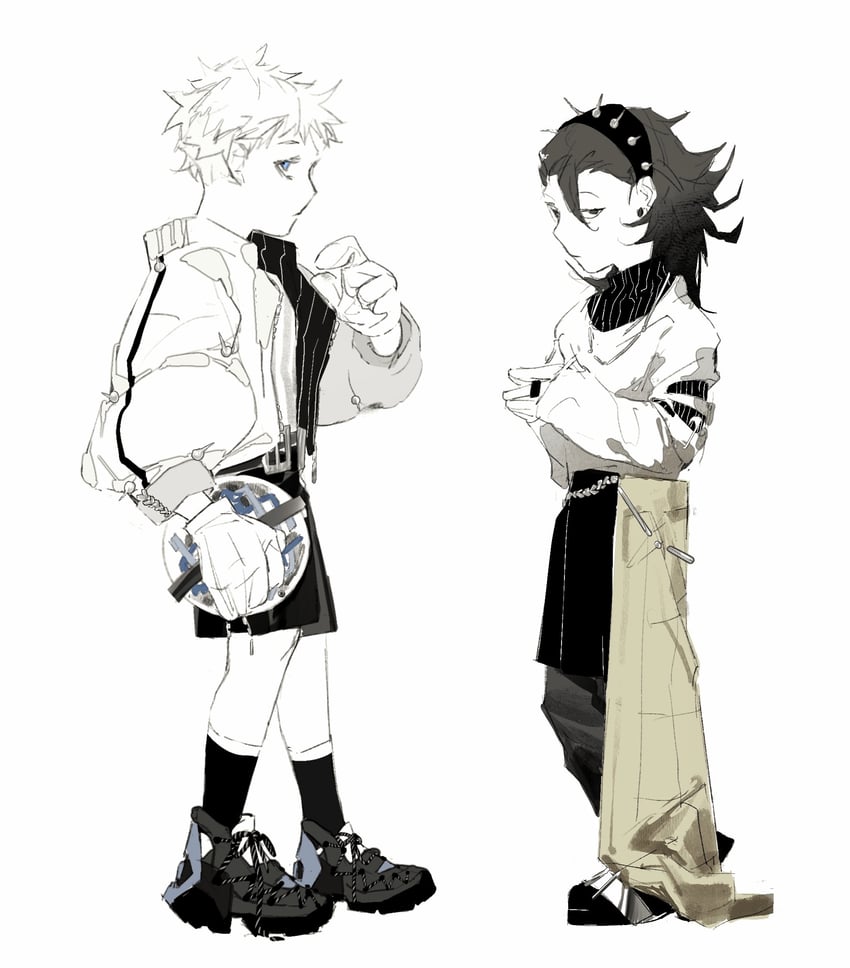 gojou satoru and getou suguru (jujutsu kaisen) drawn by artistguillotine