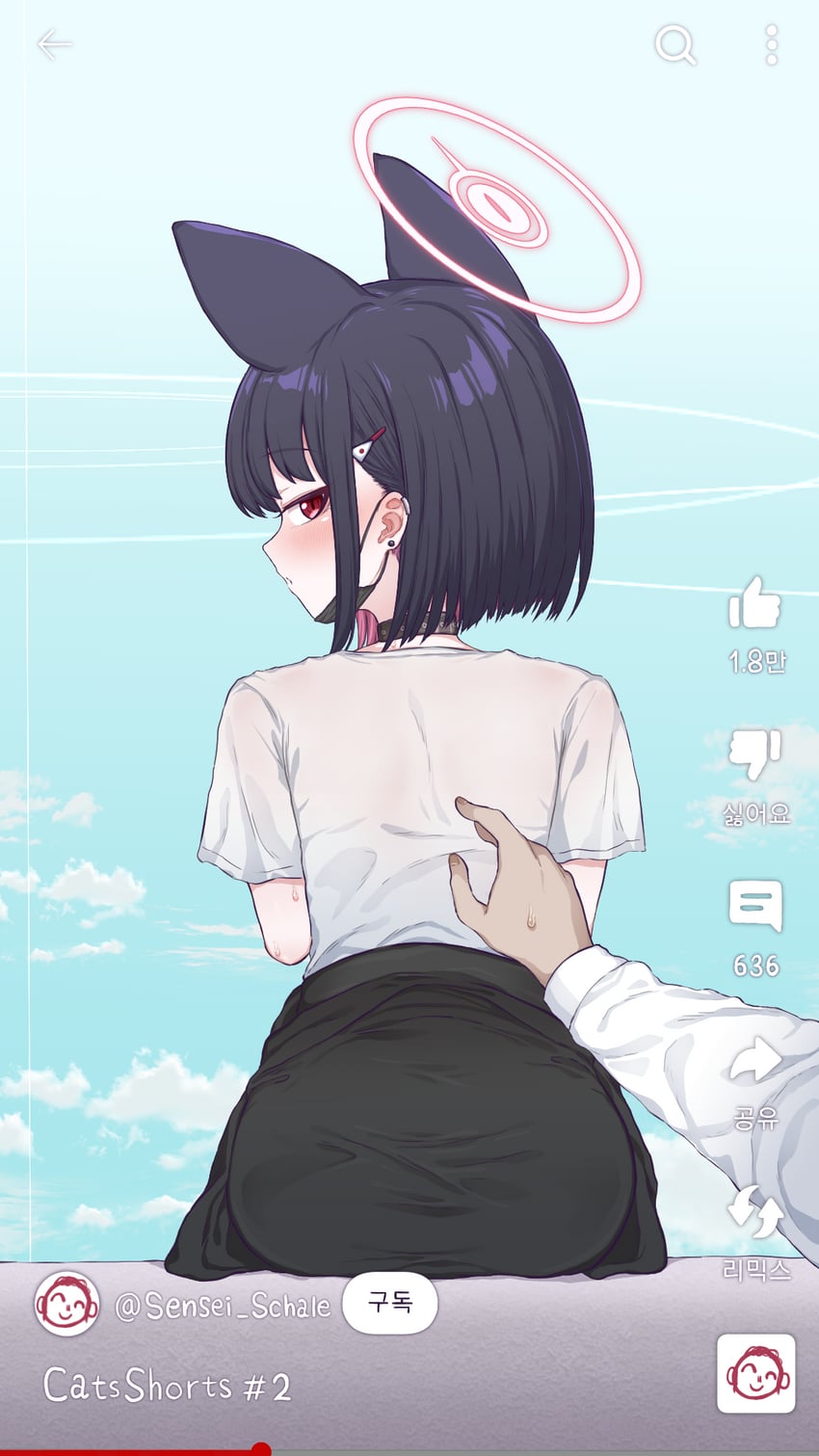 sensei, doodle sensei, and kazusa (blue archive) drawn by lee_mae_hyang