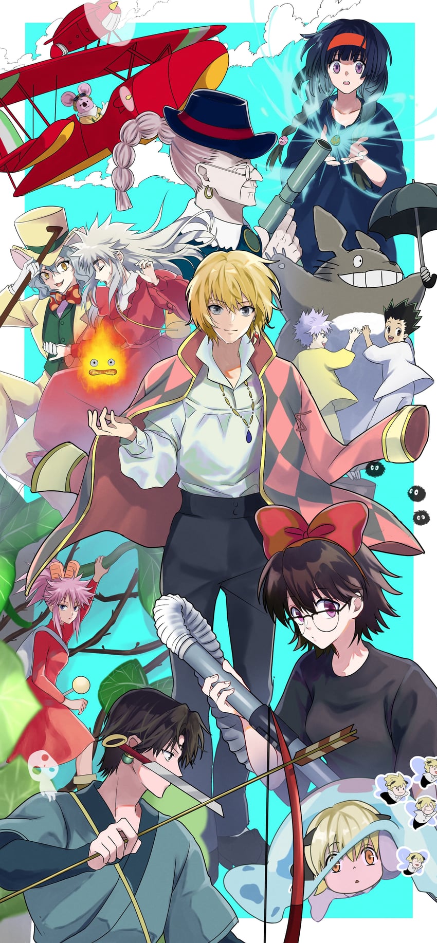 killua zoldyck, kurapika, gon freecss, kiki, neferpitou, and 21 more (hunter x hunter and 9 more) drawn by minato_x3710