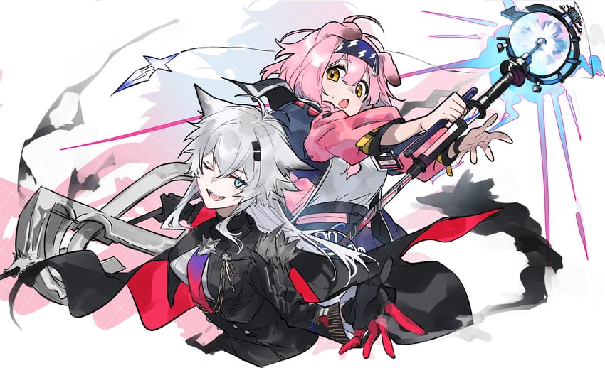 lappland, goldenglow, and lappland the decadenza (arknights) drawn by yakota_(usuk-yako)