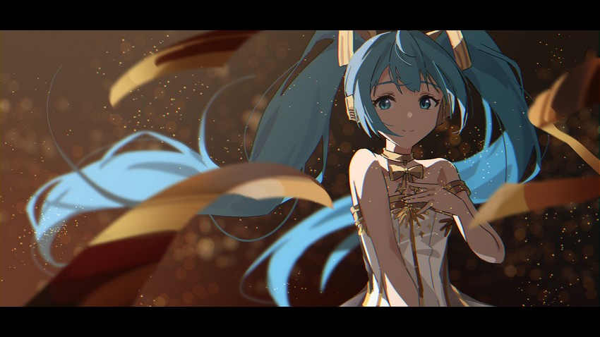 hatsune miku and gramophone miku (vocaloid and 1 more) drawn by agas0924