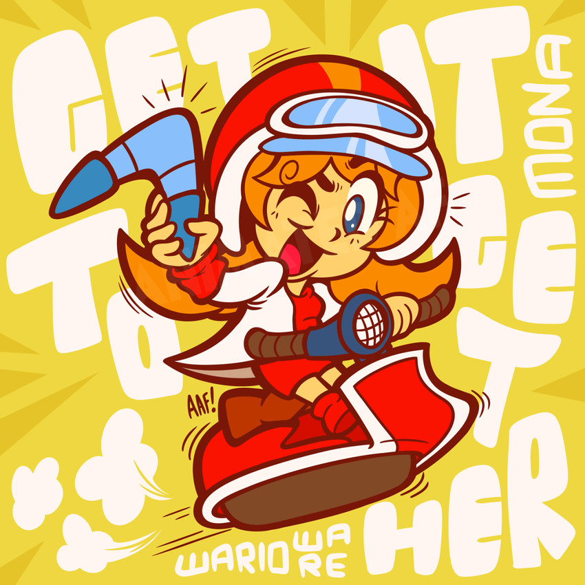 mona (warioware and 1 more) drawn by animated_af!