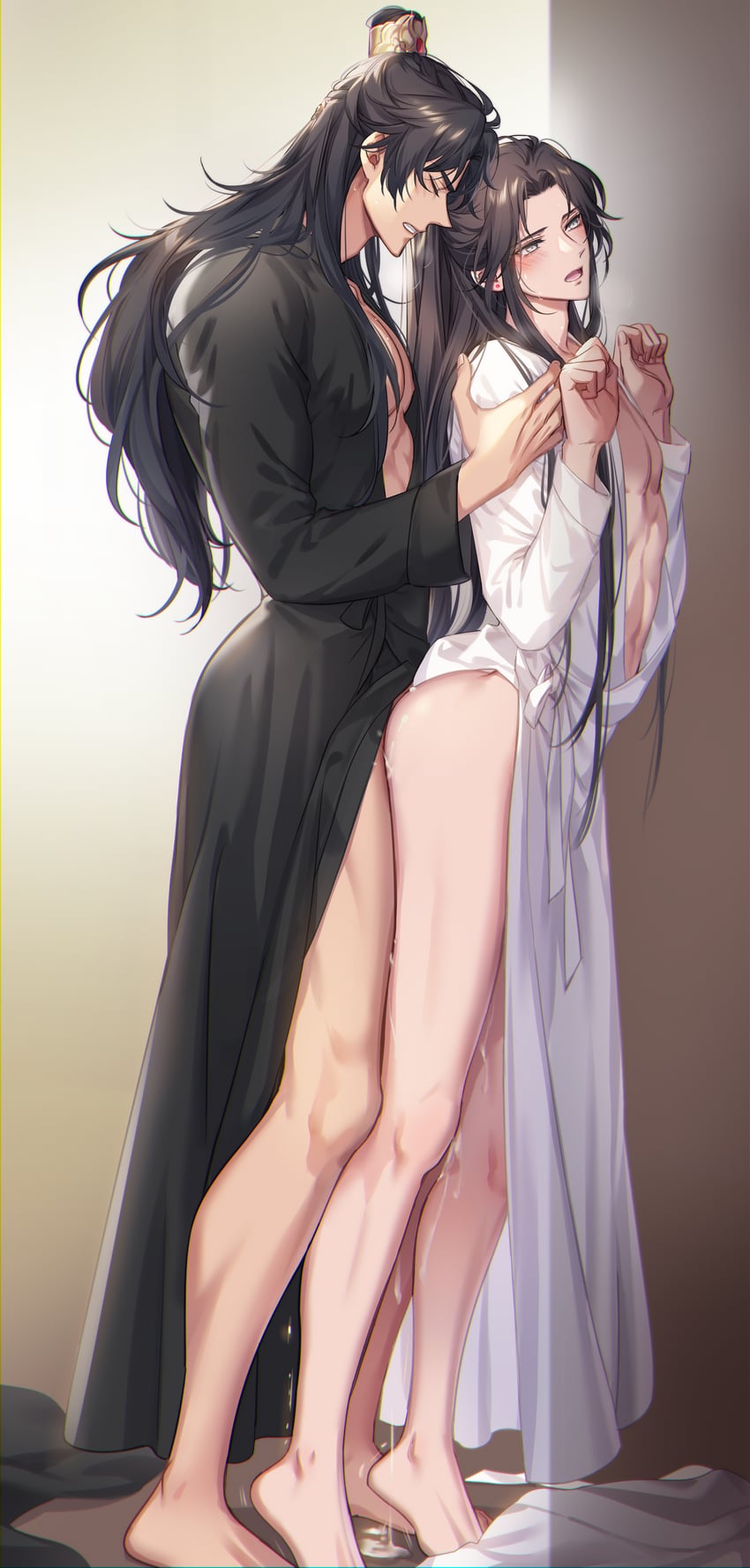chu wanning, mo ran, and taxian-jun (erha he ta de bai mao shizun) drawn by zehel_az