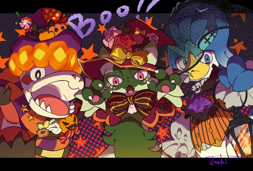 floragato, quaxwell, and crocalor (pokemon) drawn by itsuki_96iro