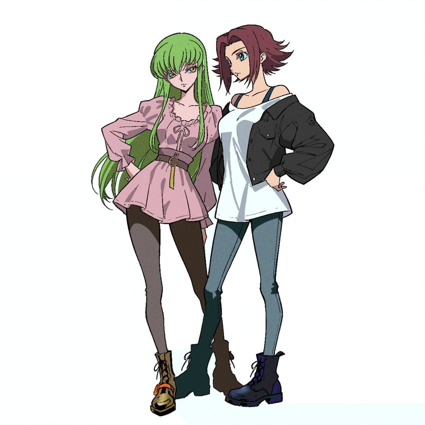 c.c. and kouzuki kallen (code geass) drawn by kirajoesta720