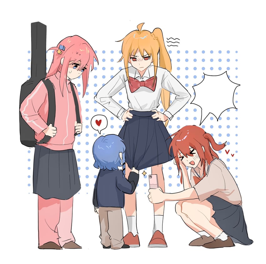gotoh hitori, kita ikuyo, ijichi nijika, and yamada ryo (bocchi the rock!) drawn by puppy_wooow