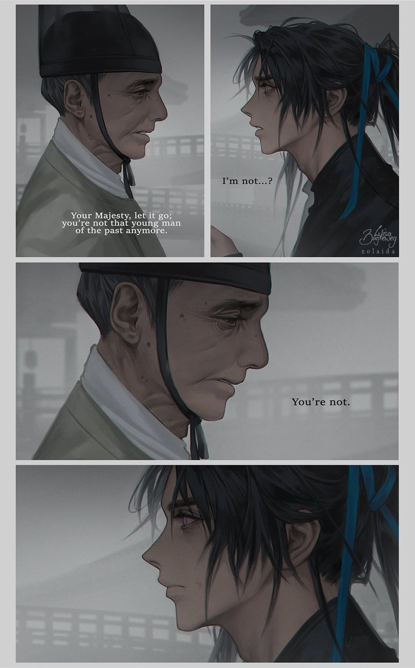 mo ran, taxian-jun, and liu-gong (erha he ta de bai mao shizun) drawn by lisa_buijteweg