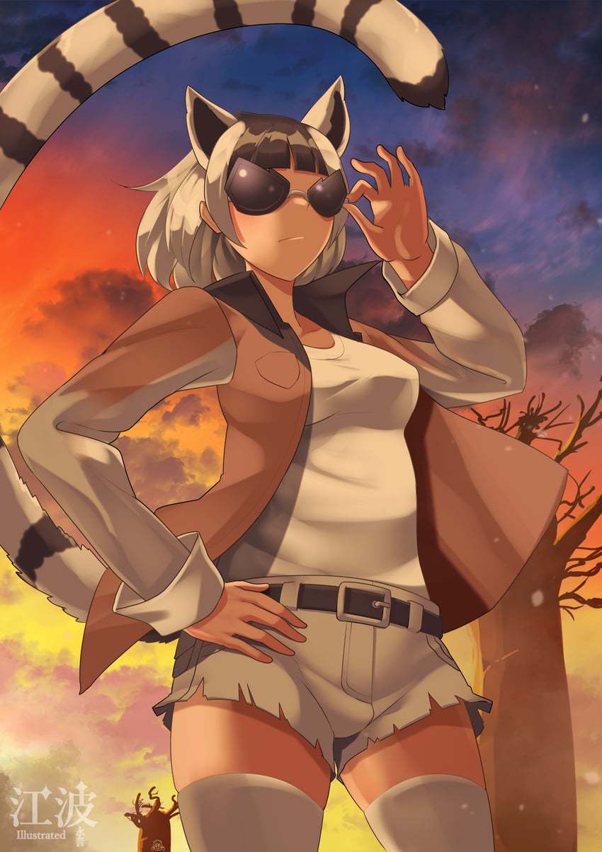 ring-tailed lemur (kemono friends and 1 more) drawn by kawanami_eito