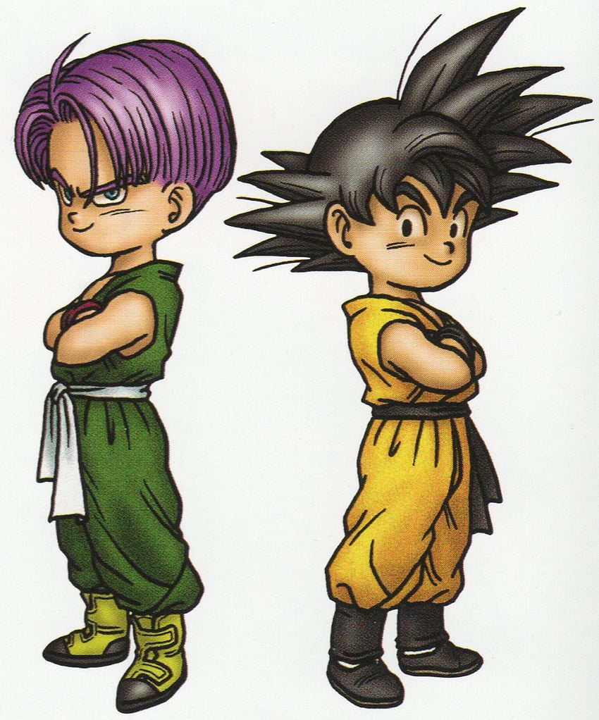 trunks and son goten (dragon ball and 1 more) drawn by toriyama_akira
