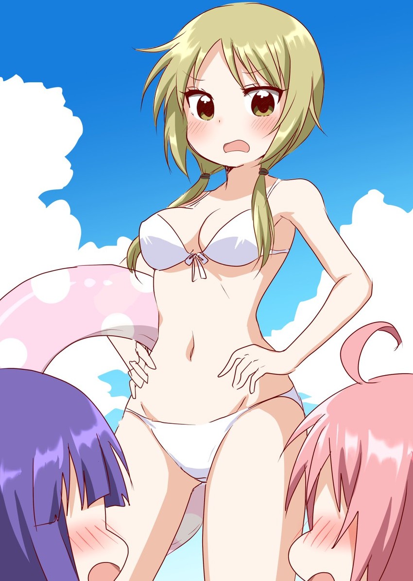 ichii yui, hinata yukari, and nonohara yuzuko (yuyushiki) drawn by usagi_koushaku