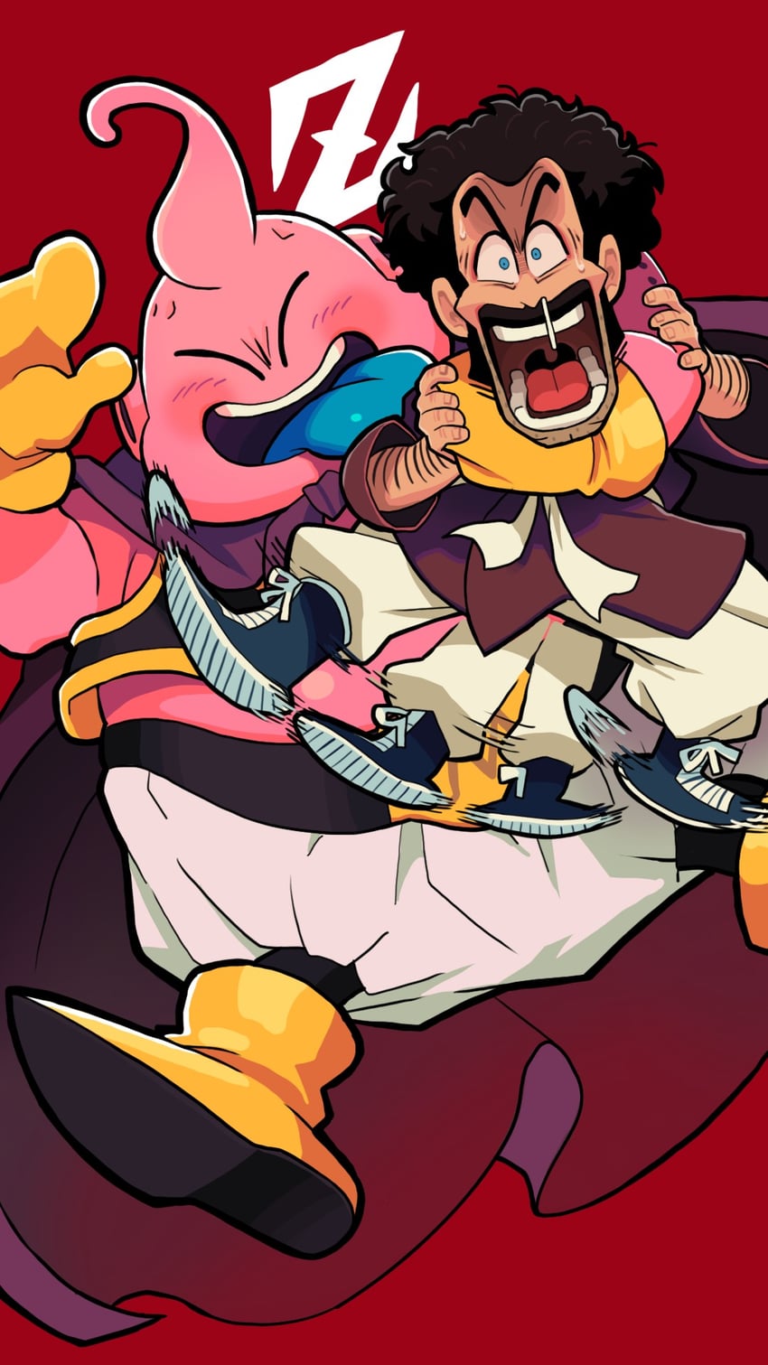 majin buu, fat buu, and mr. satan (dragon ball and 1 more) drawn by gashi-gashi