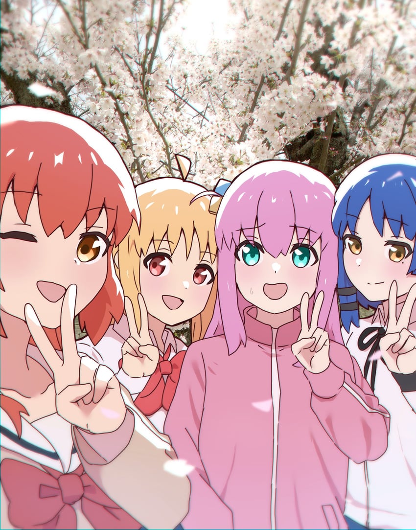 gotoh hitori, kita ikuyo, ijichi nijika, and yamada ryo (bocchi the rock!) drawn by koto_noha