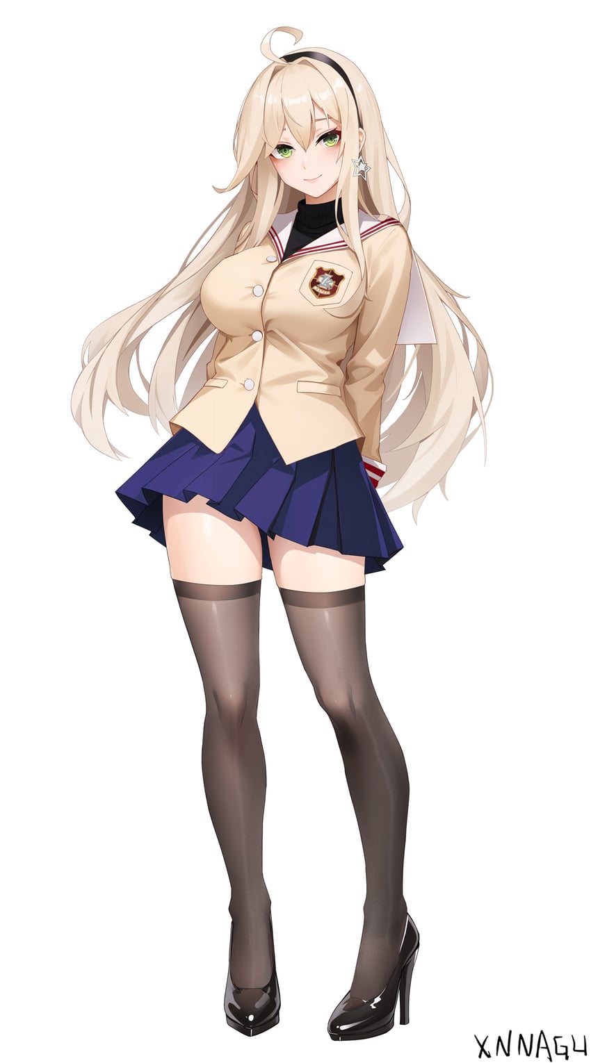 sakagami tomoyo and missouri (warship girls r and 1 more) drawn by xnnagu