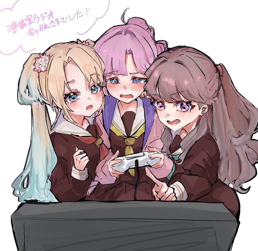 fujishima megumi, osawa rurino, and anyoji hime (love live! and 1 more) drawn by jin_(oihlf)