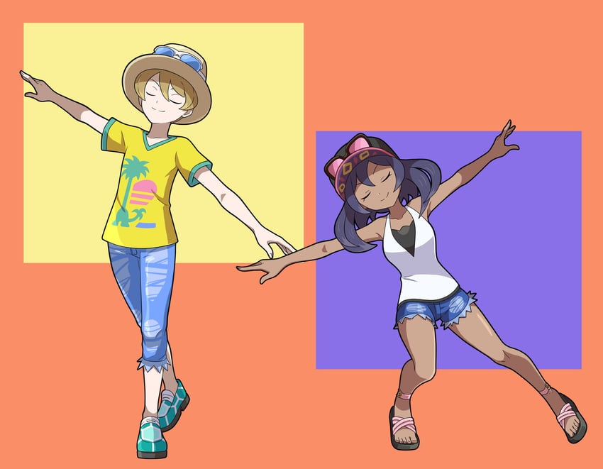 sina and dexio (pokemon and 1 more) drawn by asatsuki_(fgfff)