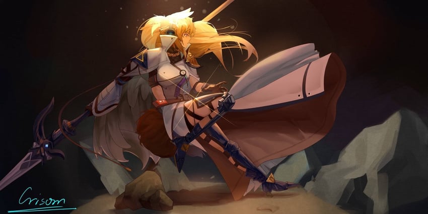nearl and nearl the radiant knight (arknights) drawn by crisom_bingjiling