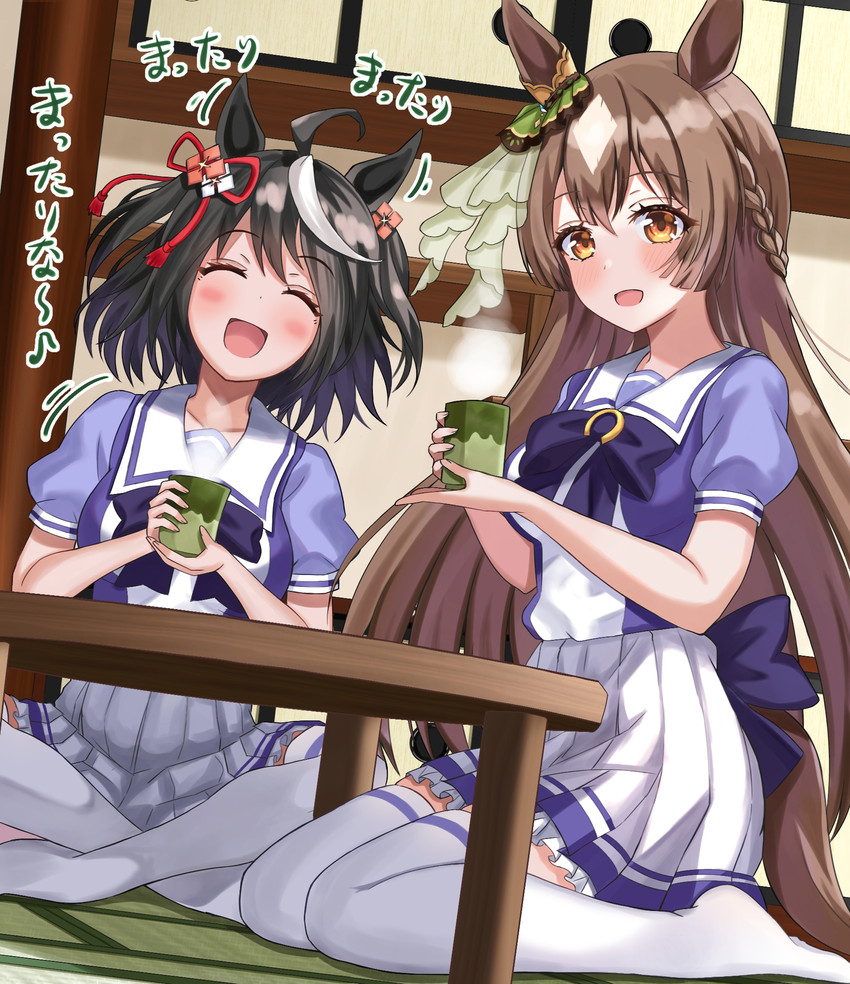 satono diamond and kitasan black (umamusume and 1 more) drawn by crouching_start