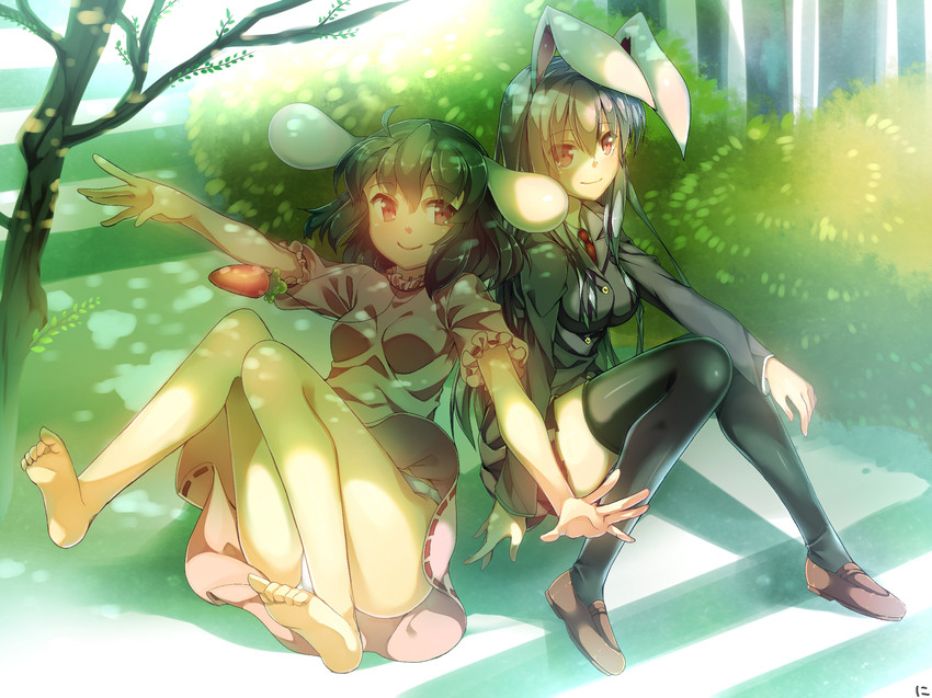 reisen udongein inaba and inaba tewi (touhou) drawn by niwashi_(yuyu)