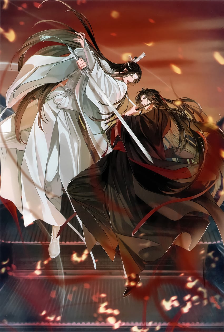 wei wuxian and lan wangji (modao zushi) drawn by mg_ms_dayo