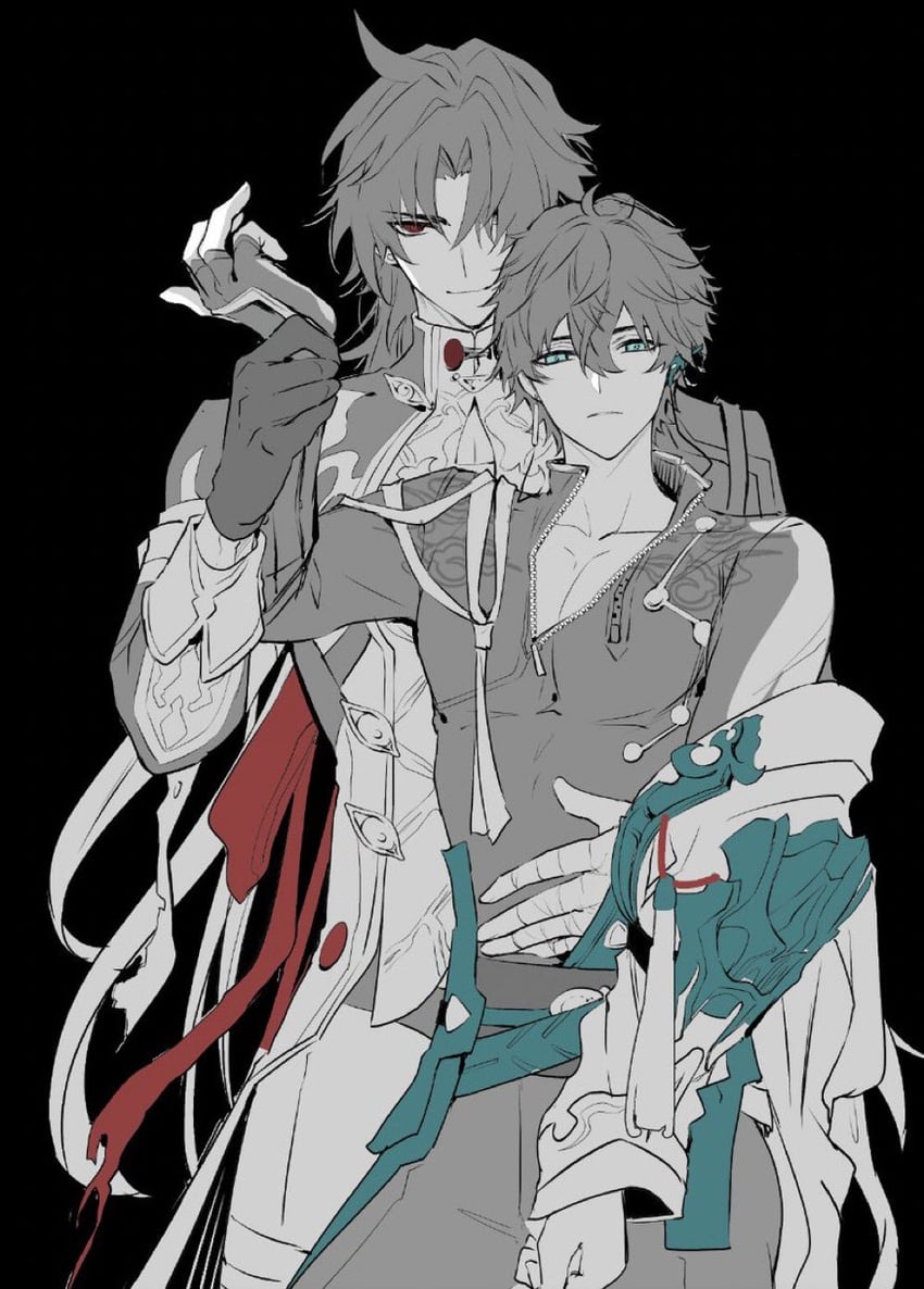 dan heng and blade (honkai and 1 more) drawn by mori_morii