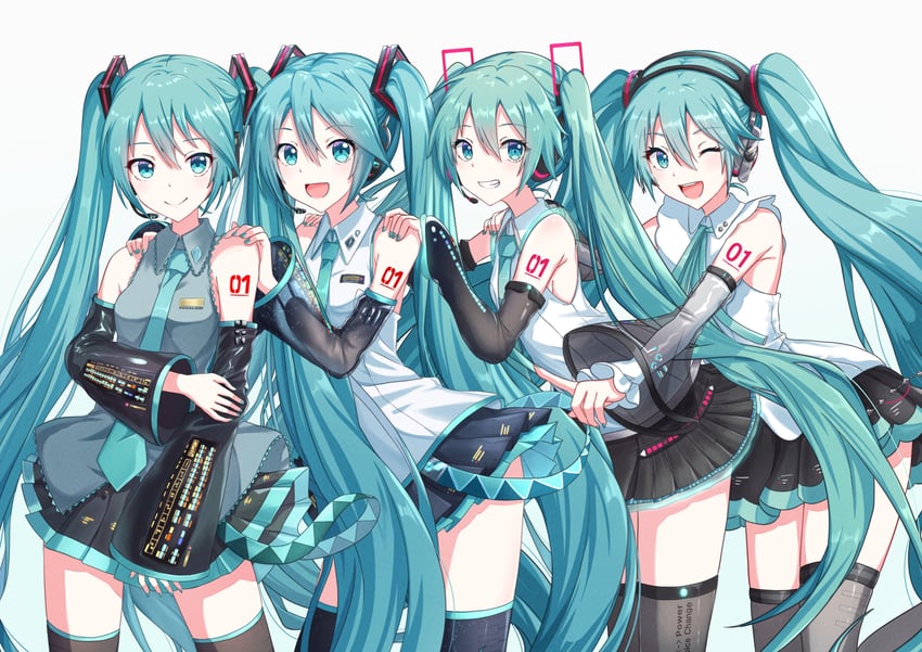 hatsune miku (vocaloid and 1 more) drawn by itogari