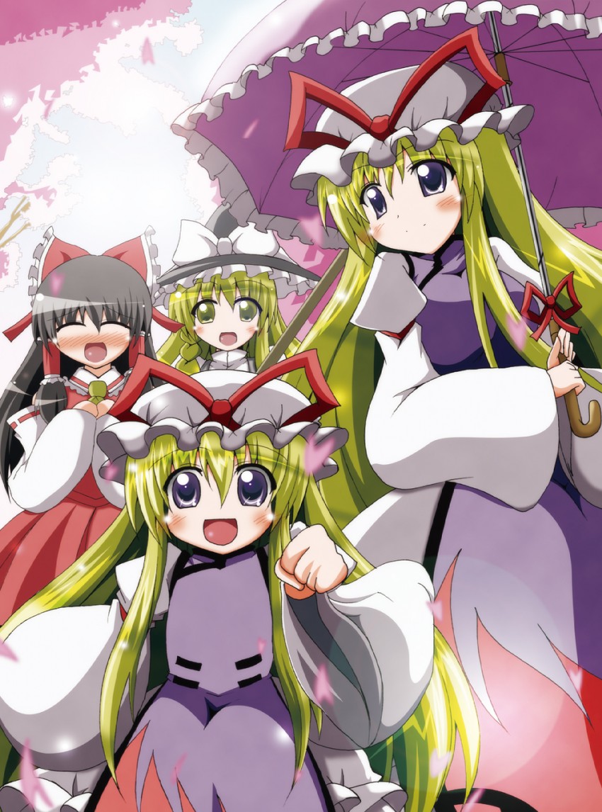 hakurei reimu, kirisame marisa, and yakumo yukari (touhou) drawn by kotorimax