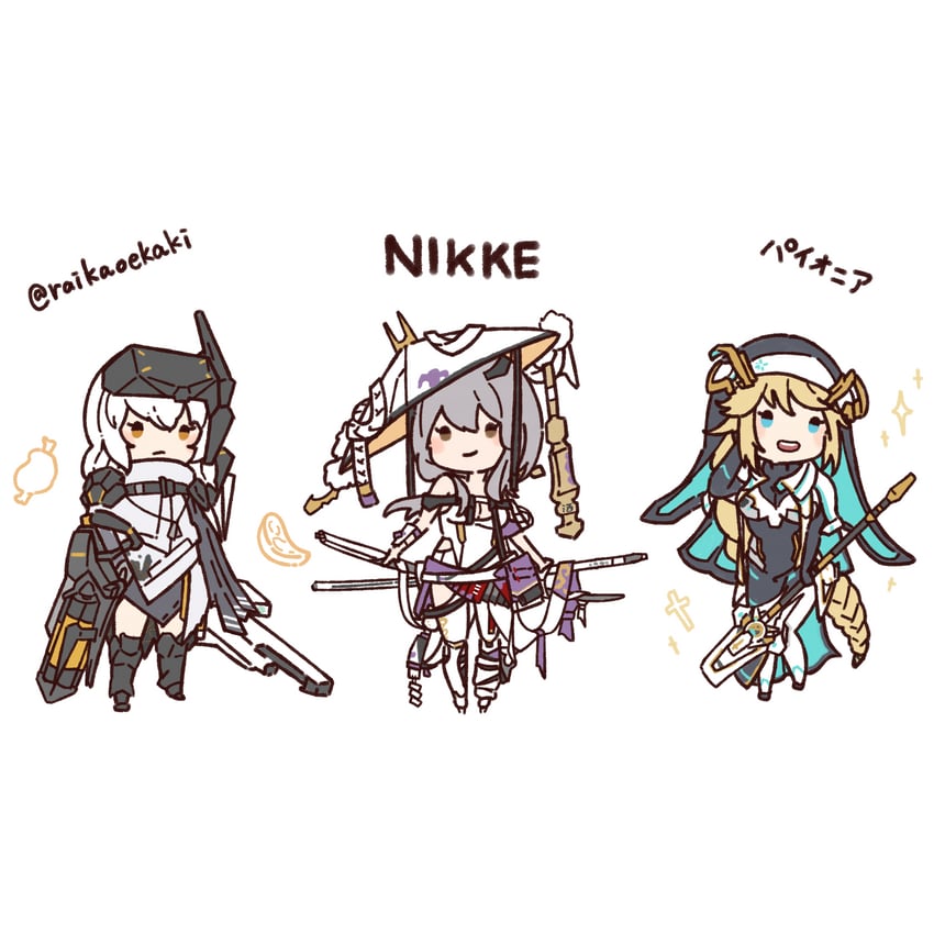 scarlet, snow white, and rapunzel (goddess of victory: nikke) drawn by natsuyagi