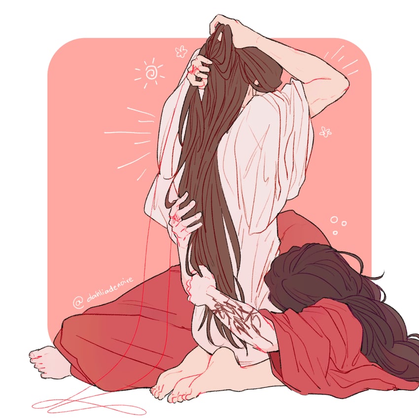 xie lian and hua cheng (tianguan cifu) drawn by tamtam_(dahliadenoire)