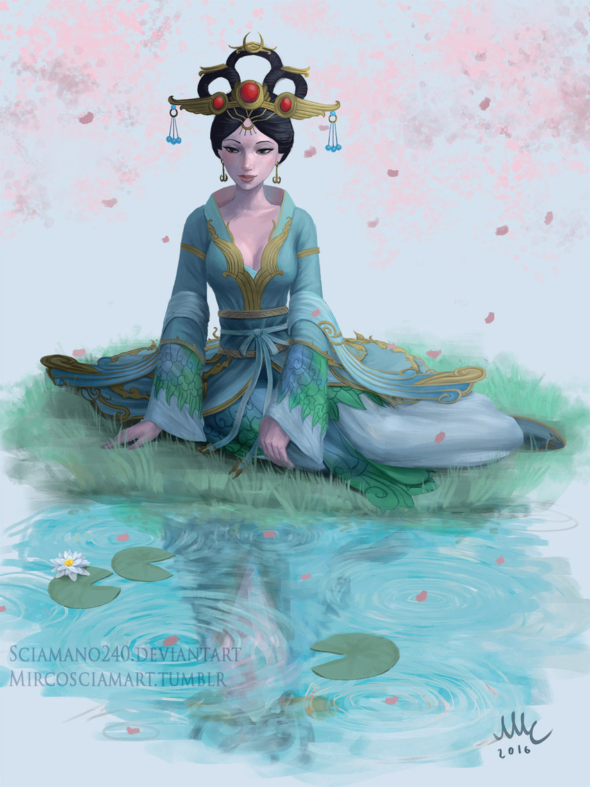 chang'e (smite) drawn by sciamano240