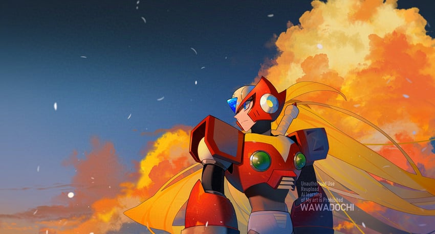 zero (mega man and 1 more) drawn by wawadochi