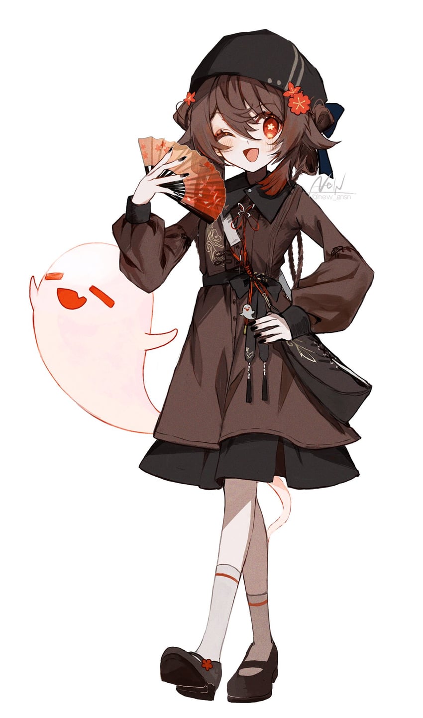hu tao and boo tao (genshin impact) drawn by new_(new_gnsn)