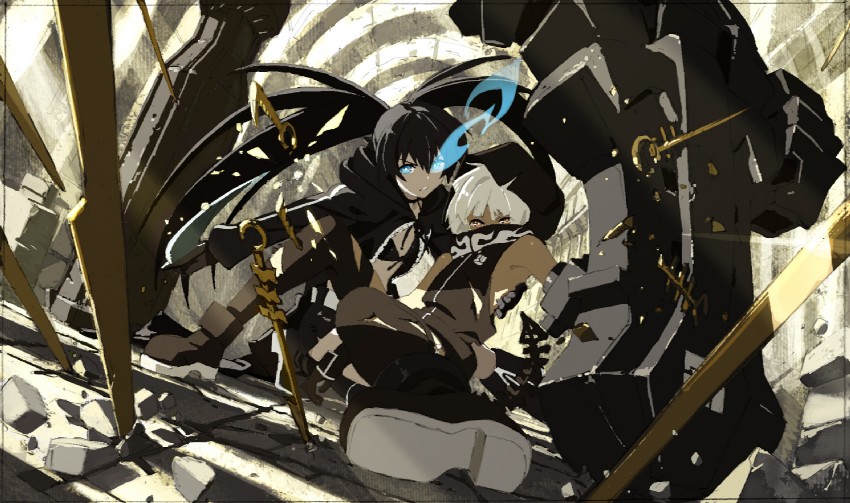 black rock shooter and strength (black rock shooter) drawn by matsuo_yuusuke