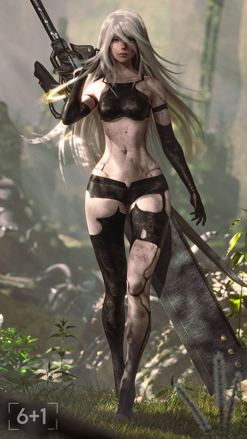 a2 (nier and 1 more) drawn by seven_(sixplusone)