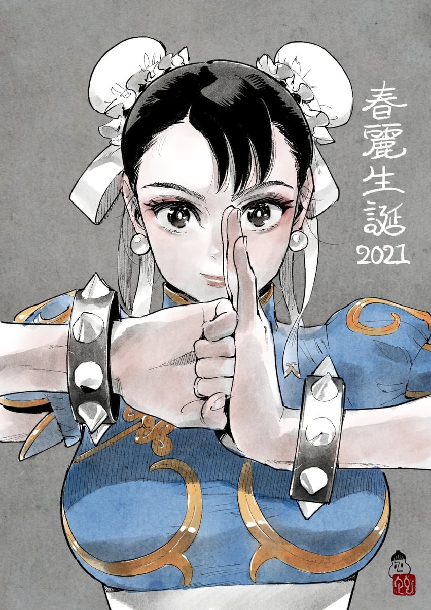 chun-li (street fighter and 1 more) drawn by ahn_dongshik