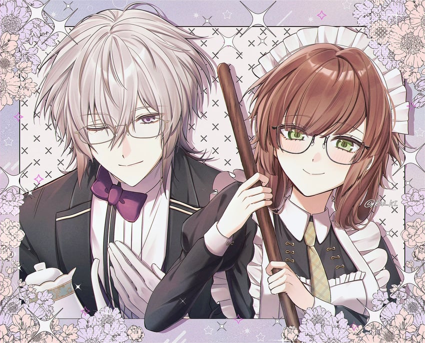 hoshino ichika and okazaki kei (collar x malice) drawn by kou_(k2s_ki)