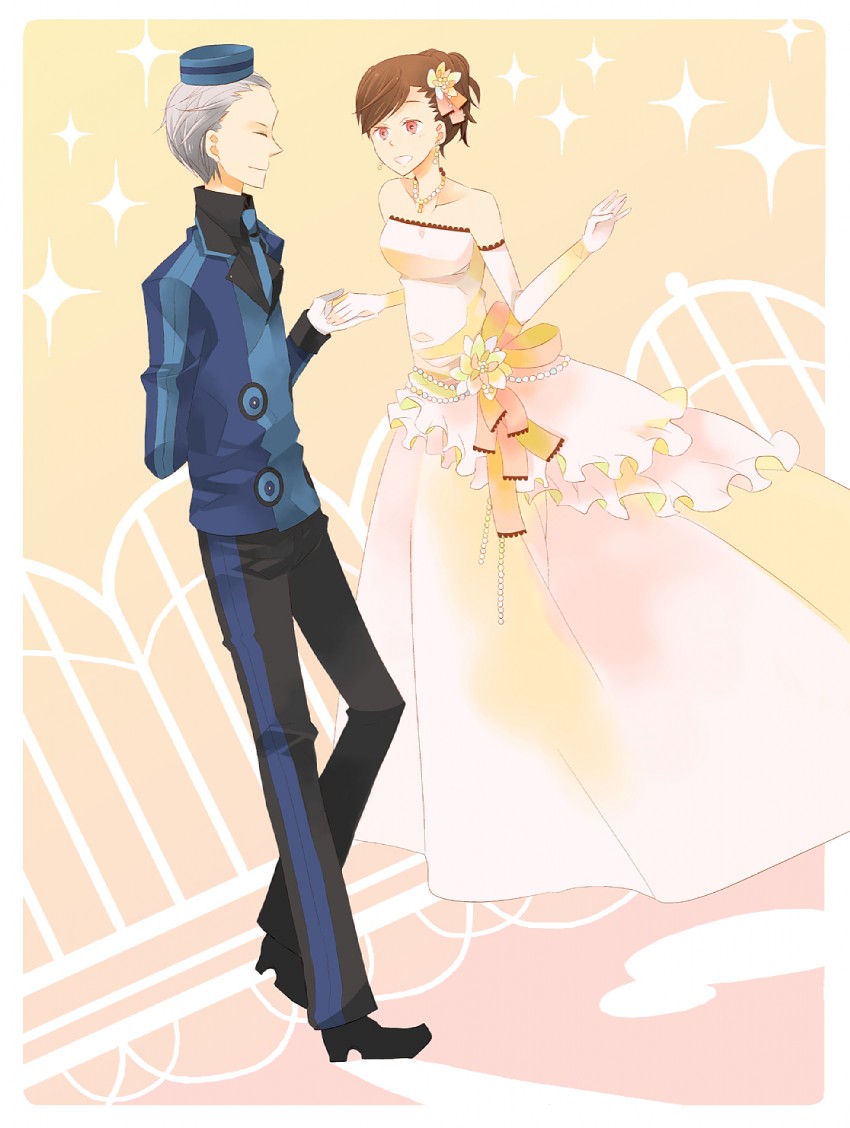 shiomi kotone and theodore (persona and 2 more) drawn by tashite