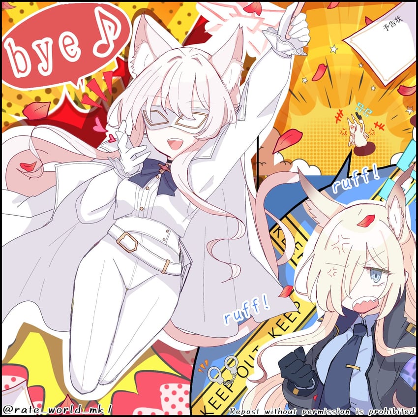 kanna and akira (blue archive) drawn by rate_world_mk1