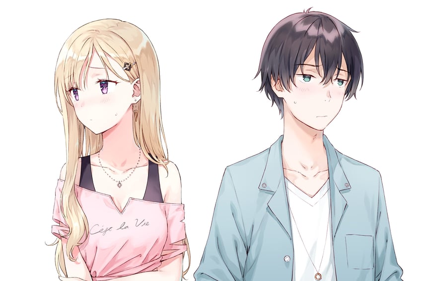 ayase saki and asamura yuuta (gimai seikatsu) drawn by hiten_(hitenkei)