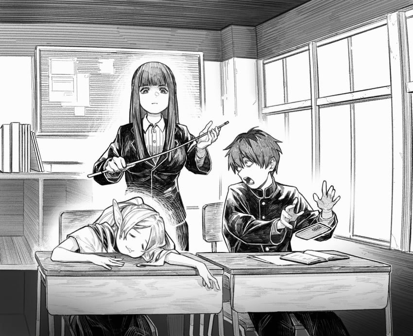 frieren, fern, and stark (sousou no frieren) drawn by zero808w