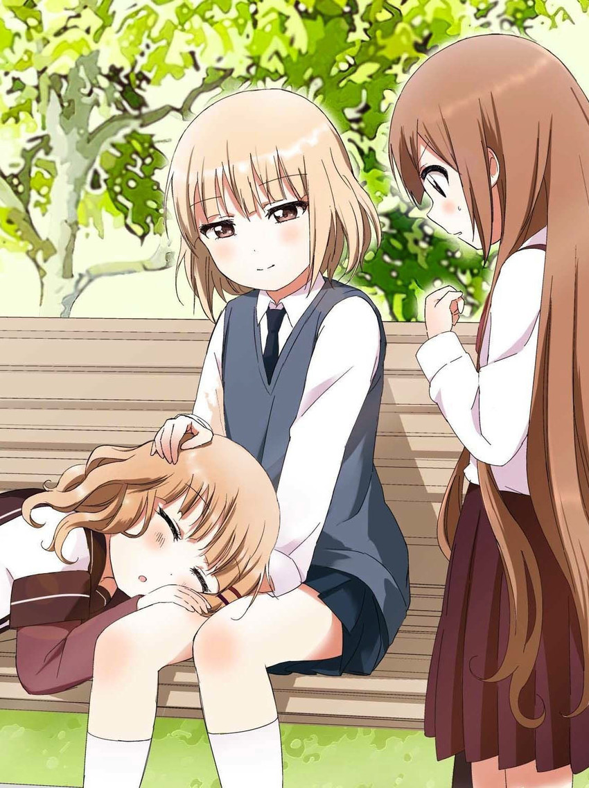 oomuro sakurako, oomuro hanako, and oomuro nadeshiko (yuruyuri and 1 more) drawn by kamiki_uutarou