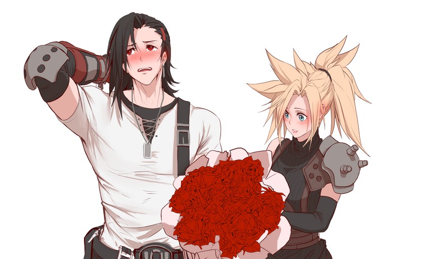 tifa lockhart and cloud strife (final fantasy and 1 more) drawn by dishwasher1910