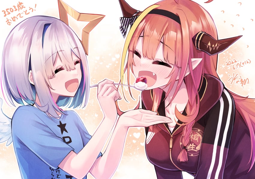 amane kanata and kiryu coco (hololive) drawn by hikawa_shou