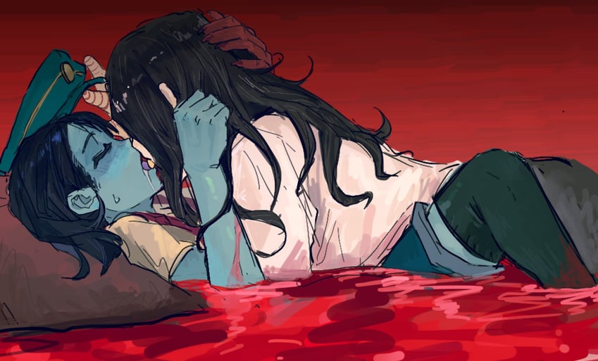 ena, coral glasses, and hangover ena (ena and 1 more) drawn by asliatvt