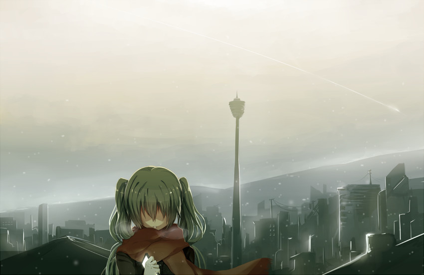 hatsune miku (vocaloid and 1 more) drawn by hews