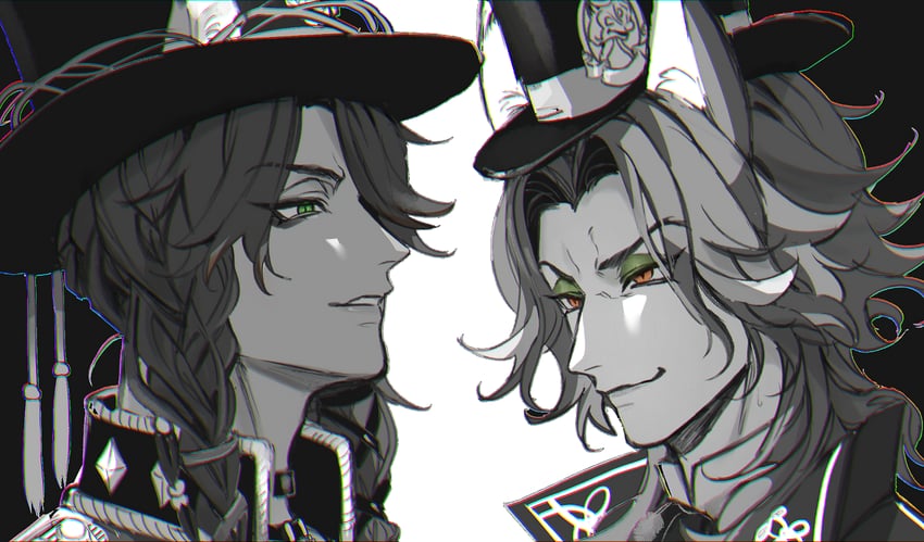 leona kingscholar and fellow honest (twisted wonderland) drawn by redrabbit44
