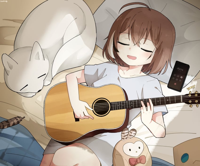 nanashi mumei, friend, and animal (hololive and 1 more) drawn by gyaheung