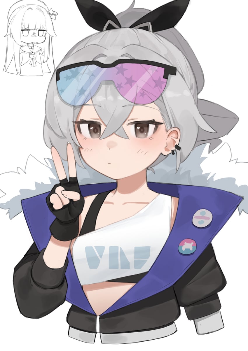 silver wolf and herta (honkai and 1 more) drawn by flasso