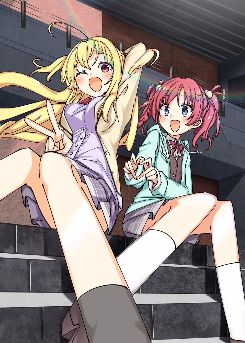 arihara nanami and mibu chisaki (riddle joker) drawn by nzuwaiganin